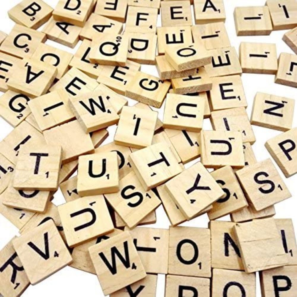 100 PCS Wood "Scrabble" Tiles